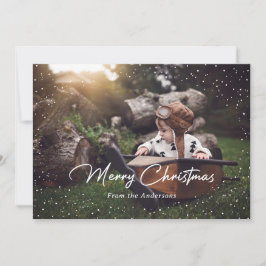 Tarjeta Festiva Cartas de Navidades de foto de estrellas de nieve