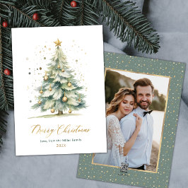 Tarjeta Festiva Cartas de Navidades de fotografía de árbol de Navi