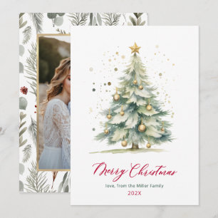 Tarjeta Festiva Cartas de Navidades de fotografía de árbol de Navi