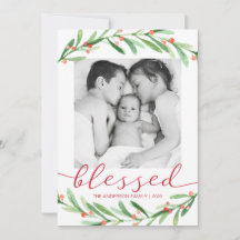 Cartas de Navidades de fotografía de Navidades roj