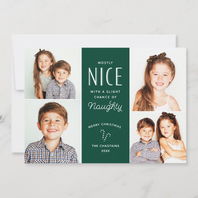 Tarjeta Festiva Cartas de Navidades de fotografía infantiles ridíc (Anverso)