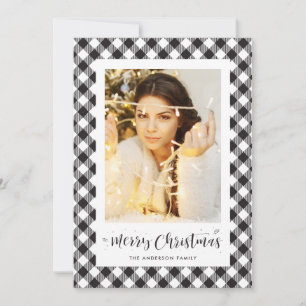 Tarjeta Festiva Cartas de Navidades de fotos de búfalo blanco negr