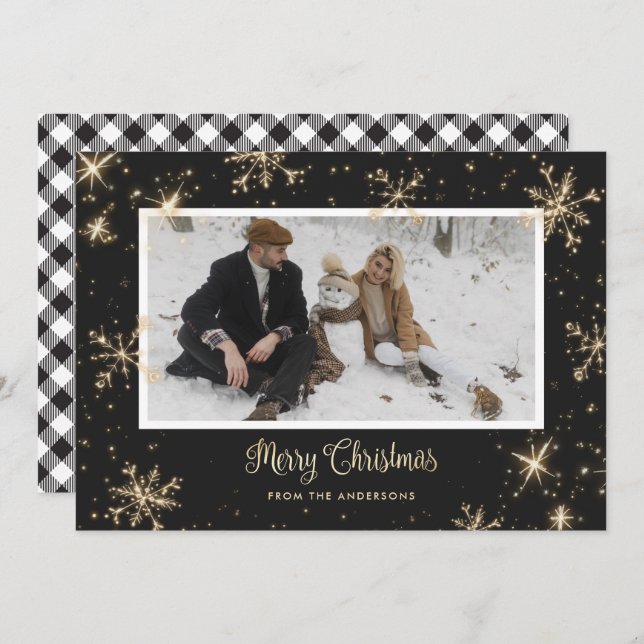 Tarjeta Festiva Cartas de Navidades de fotos de búfalos blancos y  (Anverso / Reverso)