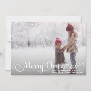 Tarjeta Festiva Cartas de Navidades de fotos navideñas con escritu