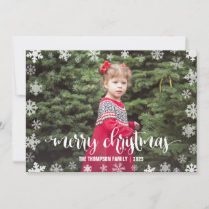 Tarjeta Festiva Cartas de Navidades de fotos navideños con copas d
