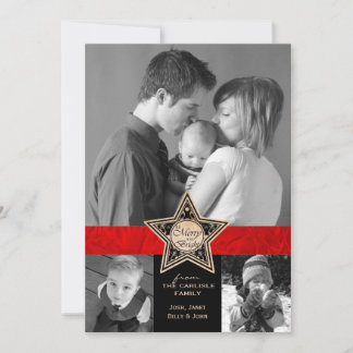 Tarjeta Festiva Cartas de Navidades de fotos navideños y brillante