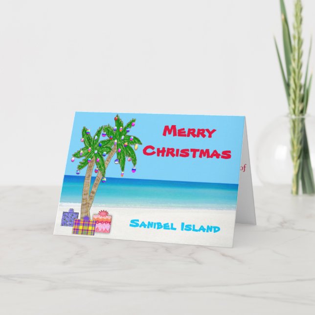 Tarjeta Festiva Cartas de Navidades de la isla de Sanibel, ¡Person (Anverso)