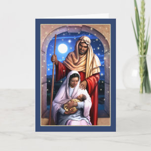 Tarjeta Festiva Cartas de Navidades de la Sagrada Familia de Estad