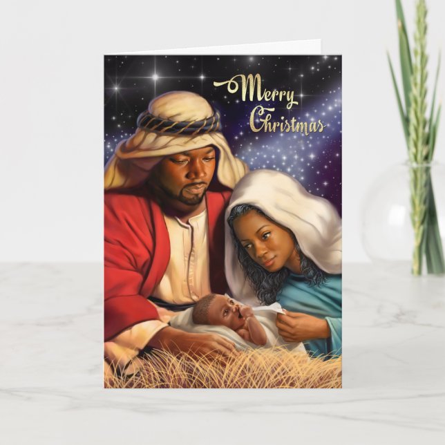 Tarjeta Festiva Cartas de Navidades de la Sagrada Familia de Estad (Anverso)