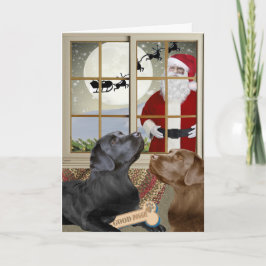 Tarjeta Festiva Cartas De Navidades De Labrador Recuperador Y Bast