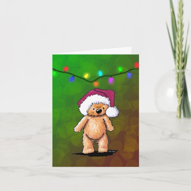 Tarjeta Festiva Cartas de Navidades de oso pequeño (Anverso)