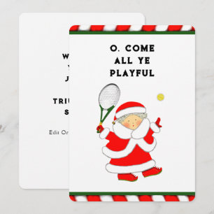 Tarjeta Festiva Cartas de Navidades de vacaciones de tenis