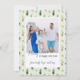 Tarjeta Festiva Cartas de Navidades del desierto de Cactus retro P