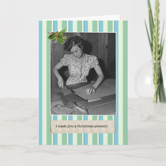 Tarjeta Festiva Cartas de Navidades divertidos de la Gran Depresió (Anverso)