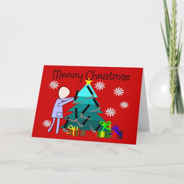 Tarjeta Festiva Cartas de Navidades divertidos de terapeutas respi (Anverso)