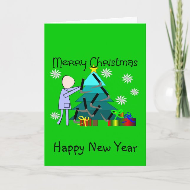 Tarjeta Festiva Cartas de Navidades divertidos de terapeutas respi (Anverso)