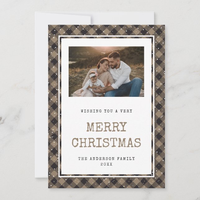 Tarjeta Festiva Cartas de Navidades fotográficos de búfalo de Khak (Anverso)