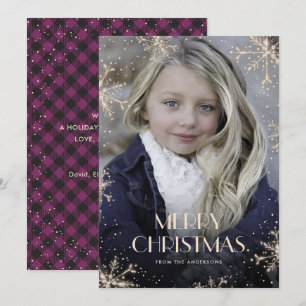 Tarjeta Festiva Cartas de Navidades fotográficos de búfalo morado
