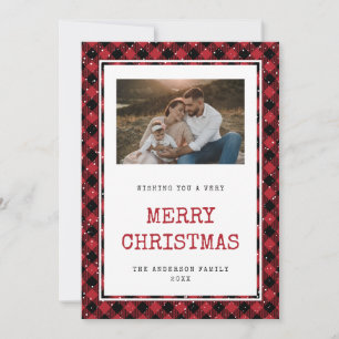 Tarjeta Festiva Cartas de Navidades fotográficos de búfalo rojo de