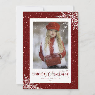 Tarjeta Festiva Cartas de Navidades fotográficos de caligrafía de