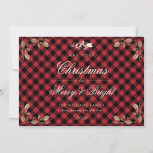 Tarjeta Festiva Cartas de Navidades fotográficos rojas de búfalo d