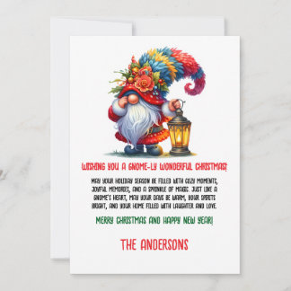 Tarjeta Festiva Cartas de Navidades inspiradas en Gnome