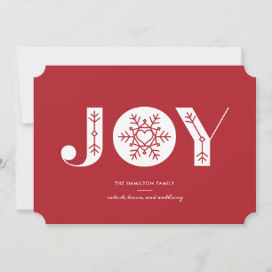 Tarjeta Festiva Cartas de Navidades modernos de Snowflake Joy