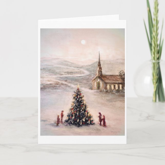 Tarjeta Festiva Cartas de Navidades montañosos del país con fronte (Anverso)