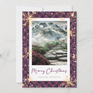 Tarjeta Festiva Cartas de Navidades morados de búfalo colocados en