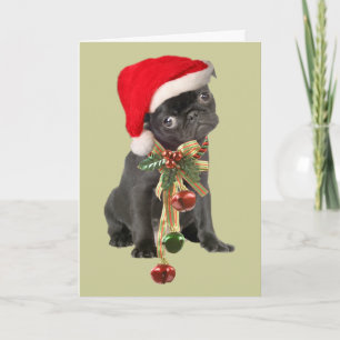 Tarjeta Festiva Cartas de Navidades Pug