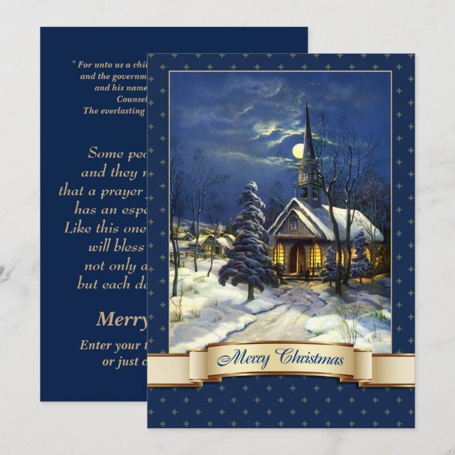 Tarjeta Festiva Cartas de Navidades religiosos de la Iglesia de la (Anverso / Reverso)