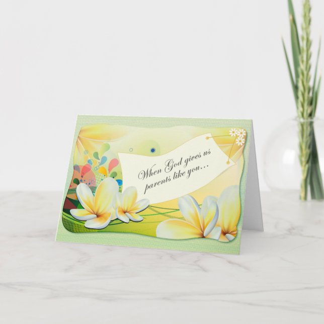 Tarjeta Festiva Cartas de Pascua: Cuando Dios nos da padres como t (Anverso)
