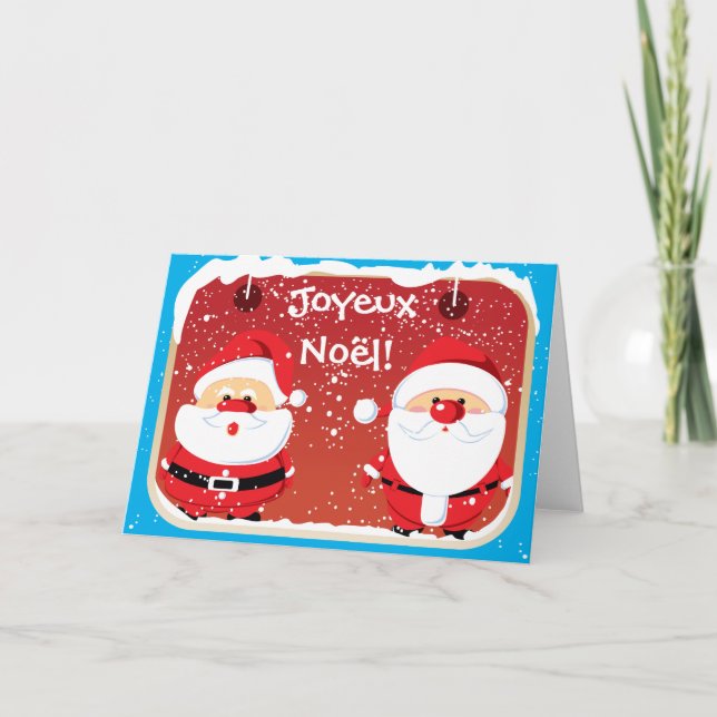 Tarjeta Festiva Cartas de Père Noël Papá Noel (Anverso)
