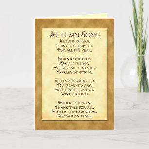 Tarjeta Festiva Cartas de saludo del poema del otoño Song Thanksen