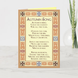 Tarjeta Festiva Cartas de saludo del poema del otoño Song Thanksen