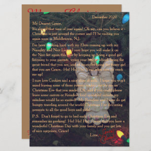 Tarjeta Festiva Cartas de Santa Angel Lights