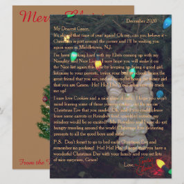 Tarjeta Festiva Cartas de Santa Ángel Luces