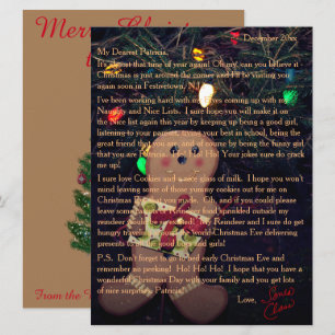 Tarjeta Festiva Cartas de Santa Gingerbread Man