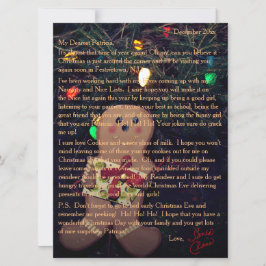 Tarjeta Festiva Cartas de Santa Gingerbread Man
