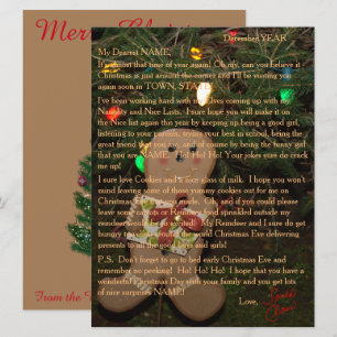 Tarjeta Festiva Cartas de Santa Gingerbread Man