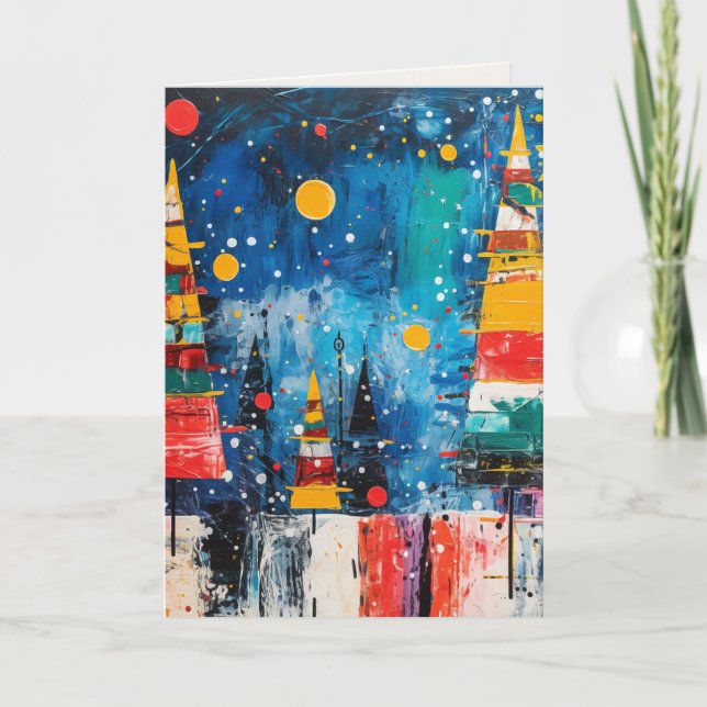 Tarjeta Festiva Cartas de vacaciones de diseño abstracto (Anverso)
