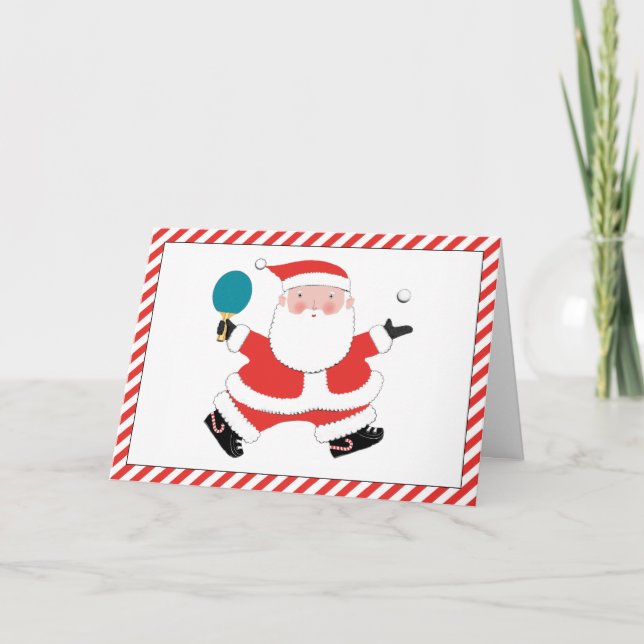 Tarjeta Festiva Cartas de vacaciones de Navidades de tenis de mesa (Anverso)