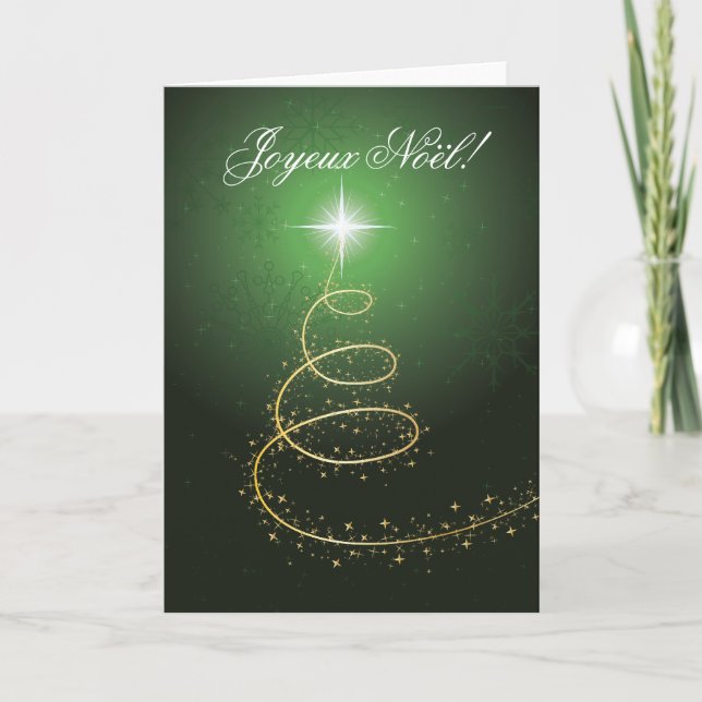 Tarjeta Festiva Cartas del vert de Arbre de Noël Abstrait (Anverso)