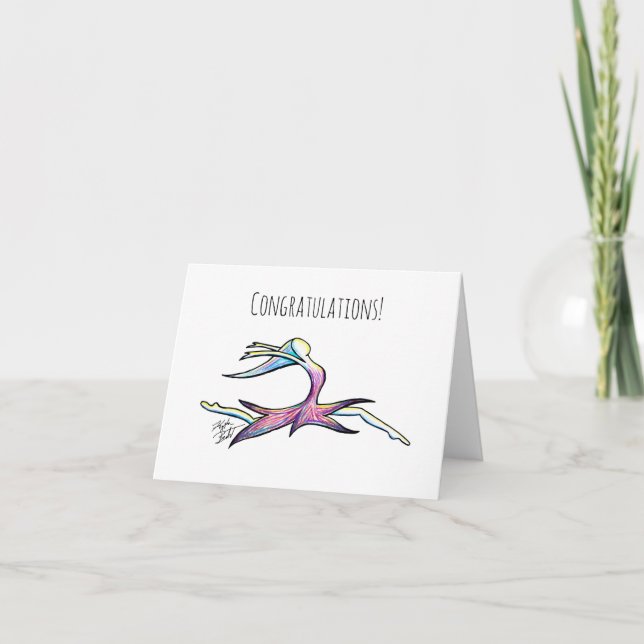 Tarjeta Festiva Cartas en blanco de felicitaciones de bailarín (Anverso)