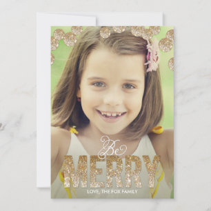 Tarjeta Festiva Cartas fotográficas de ferry Purpurina - Oro