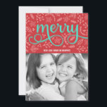 Tarjeta Festiva Cartas fotográficas de festividad ilustradas de ma<br><div class="desc">Celebre la temporada con esta moderna y elegante tarjeta de vacaciones de Berry Berry Sweet. Visita WWW.BERRYBERRYSWEET.COM para ver más de nuestras elegantes colecciones de vacaciones.</div>