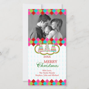 Tarjeta Festiva Cartas fotográficas de Navidades coloridos