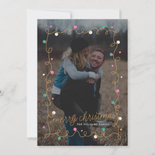 Tarjeta Festiva Cartas fotográficas navideñas de las luces navideñ