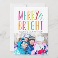 Cartas fotográficas navideñas simples y brillantes