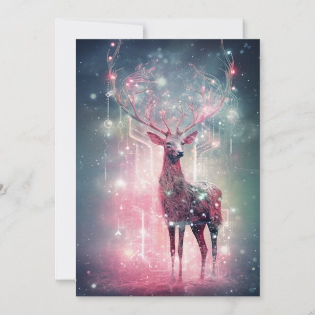 Tarjeta Festiva Cartas inusuales de Navidades rosados (Anverso)